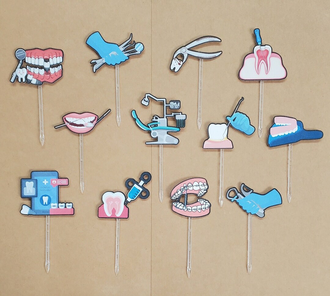 Dentist Dental Hygienist Graduation Cupcake Toppers Etsy
