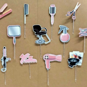 Pink Hairstylist Hair Salon Hairdresser Cupcake Toppers image 4