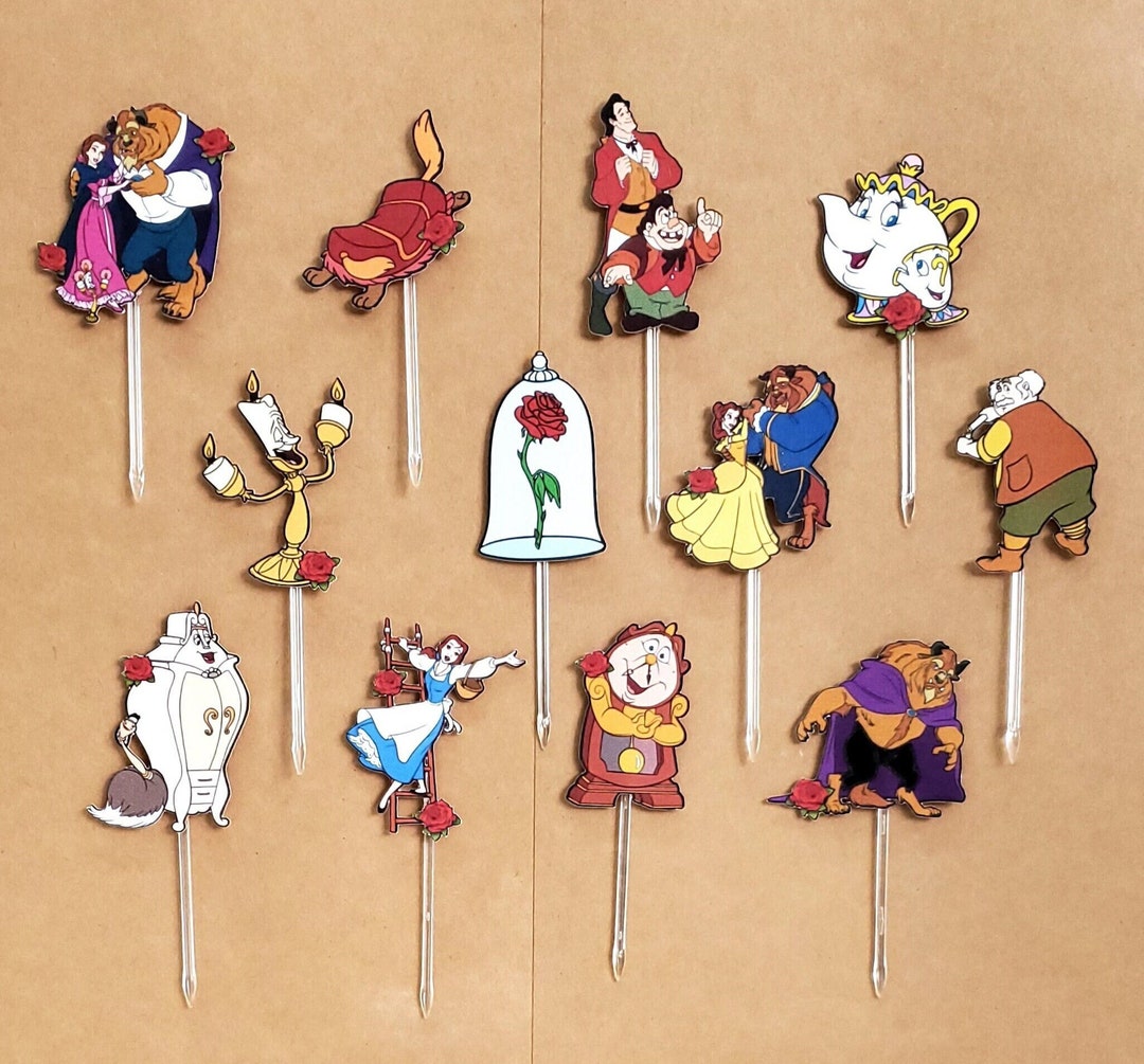 Beauty and Beast Cupcake Toppers - Etsy