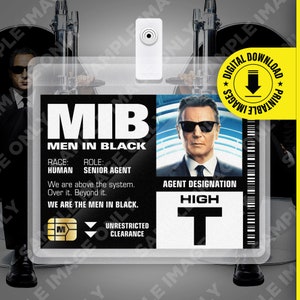 PDF downloaden - MIB Special Agent High T Men In Black ID Badge Card Halloween Cosplay Kostuum Naamplaatje - Kaartformaat 2,375 in x 3,375 in