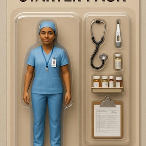 Paquete de inicio de figuras de acción personalizadas, blíster personalizado, descarga digital, juguete de regalo personalizado para piloto, mecánico e ingeniero.