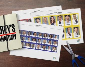 PRINTABLE PDF - Grey's Anatomy Guess Who Game -  DIY Edition - Game not included