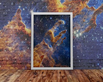 Pillars of Creation NASA Deep Field Digital Download, James Webb Space Telescope First Images, 5 Different Sized High Res PDFs