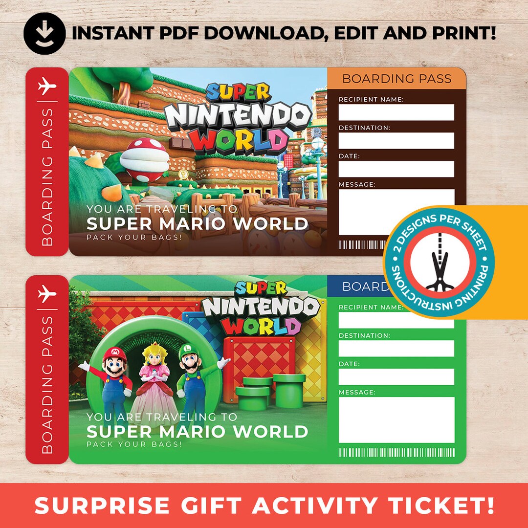PRINTABLE PDF - Editable Surprise Trip Pass - Universal Studios Ticket ...