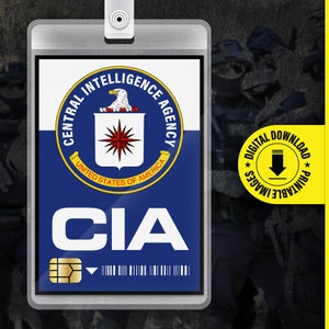 CIA ID Badge - Digital Download PDF - 2.375x3.375 in - Halloween Cosplay Costume Accessory