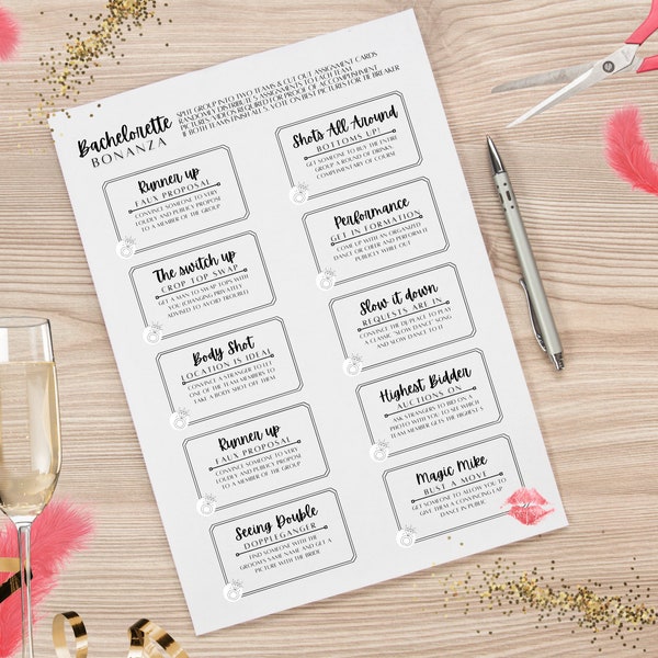 Bachelorette Night Out Game Print from home