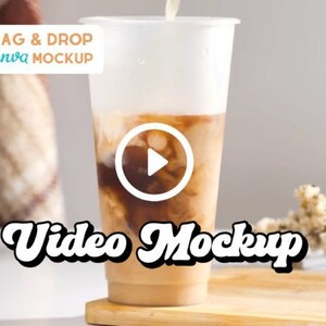 Wideo mockup Venti Cold Cup, Makieta płótna, Makiety kubków, Makieta wideo, Popularne makiety, makiety wideo, Wideo z listą, Makieta kubka do kawy