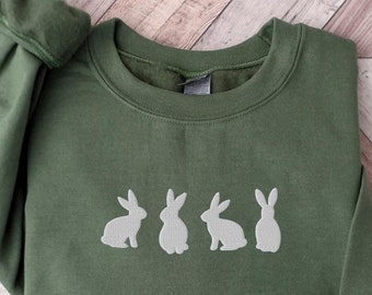 Embroidered Rabbit Sweatshirt, Rabbit Mom Sweatshirt, Easter sweatshirt, Bunny sweatshirt, Womens Easter shirt, Rabbit shirt, Easter Gift