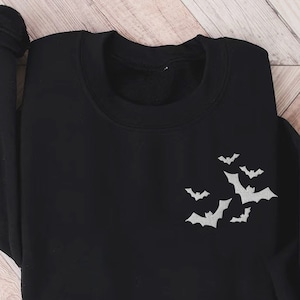 Embroidered Bat sweater, Bat sweatshirt, Goth shirt, Witchy sweatshirt, Whimsigoth clothing, Womens sweatshirt, Alt shirt, Horror sweatshirt