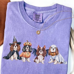 Halloween Cavalier King Charles Spaniel Dog shirt, Cute Fall Dog Crewneck, Trendy Halloween Dog Shirt, Cozy Autumn tee, Gift for Dog lover