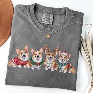 Christmas Funny Corgi Dog tshirt, Xmas Dog Owner TShirt, Corgi Mom comfort colors Shirt, Dog Lover Gift Funny Holiday Cozy Winter crewneck