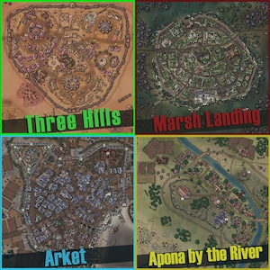 DnD City Map Pack, Villages and Towns, handcrafted, for Immersive RPG DnD, Dungeons und Dragons, TTRPG's and VTT's, Daggerheart, Pathfinder2