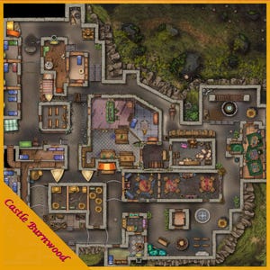 Castle Battle Map, DnD Battle Map, D&D, Battlemap, Dungeons and Dragons, 5e, Roll20, Fantasy Grounds, Foundry, VTT, Digital Map