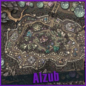 DND Underdark Town Map, hand made Campaign City Map for Fantasy TTRPG, VTT, City for D&D Locations Places, Pathfinder2, Daggerheart and more