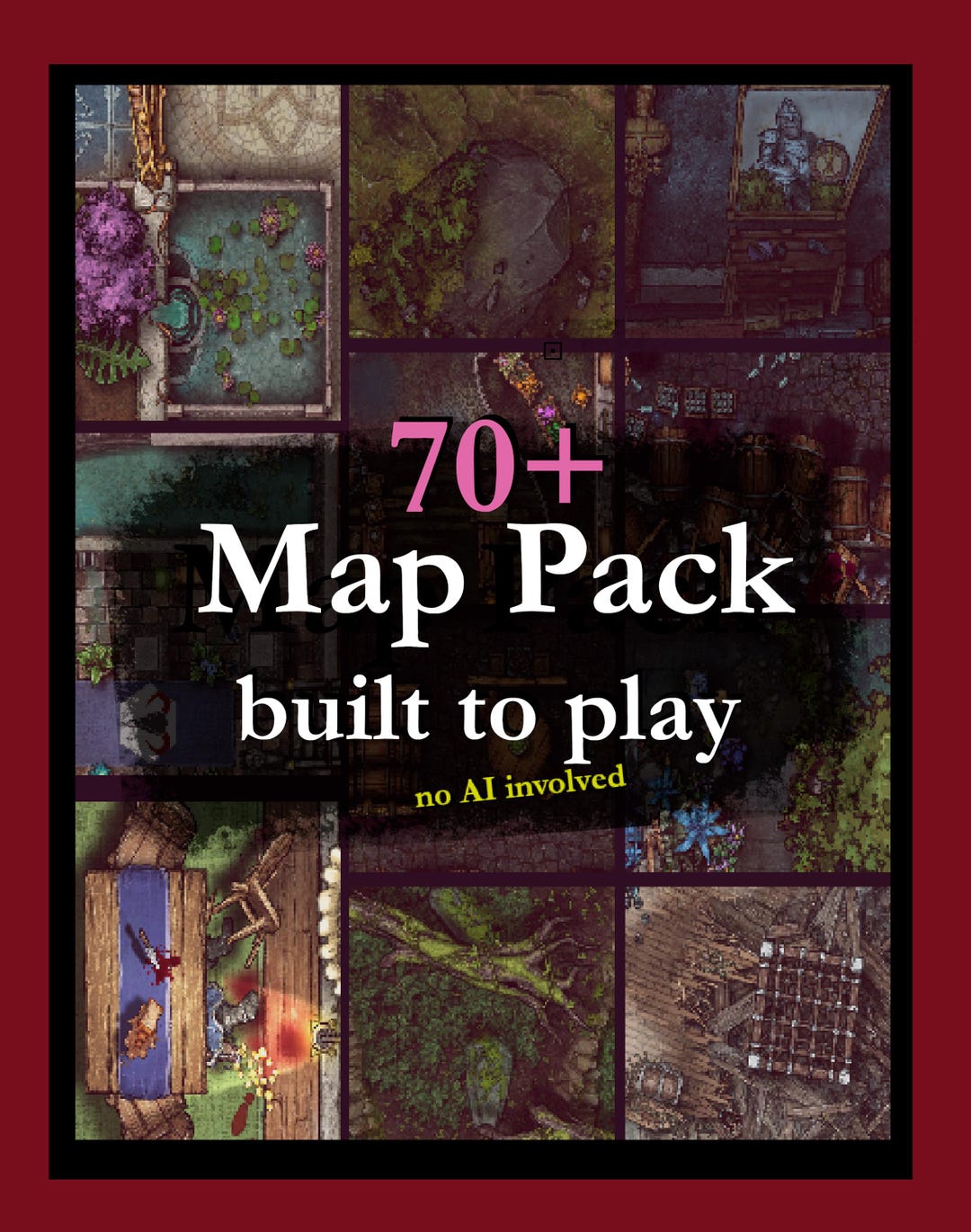 Dnd Map Pack Bundle, Custom Fantasy Maps, Handcrafted, Dungeon Master ...