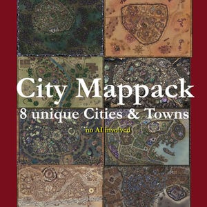 DnD City Map Pack, Villages and Towns, handcrafted, for Immersive RPG DnD, Dungeons and Dragons, TTRPG's and VTT's, Daggerheart, Pathfinder2