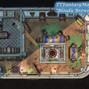 Brewer Battle Map, DnD Map, D&D, Grid Map, Dungeonmaster Tools, Dungeons and Dragons, 5e, Roll20, Fantasy Grounds, Foundry, VTT, Digitale Kaart