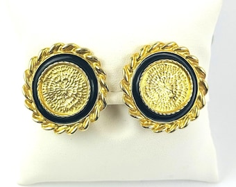 Vintage 80-tals Park Lane guldfärgade örhängen med clips Glam Rich Girl Country Club