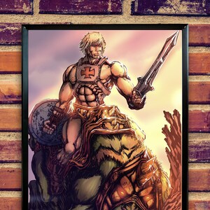 He-Man 11x17 Poster Print/ Original Hand Inked 11x17 (One of a kind), DC Comics, Gift for Men/Women/Kids, Wall Art, Home Decor, Poster.