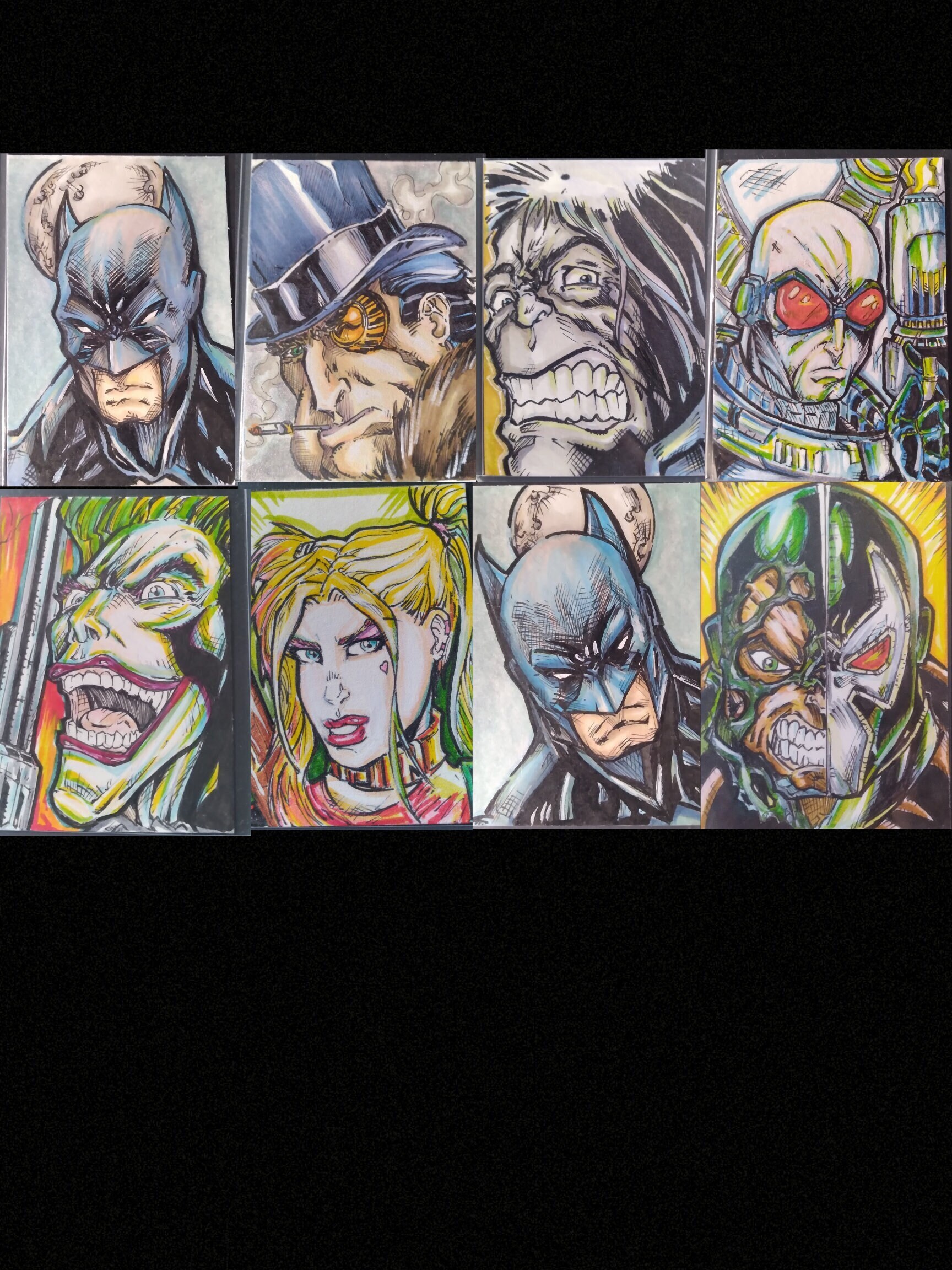 Batman Rogues Gallery w/ Joker, Harley Quinn, Penguin, Killer Croc, Bane -  Signed 11x17 Art print