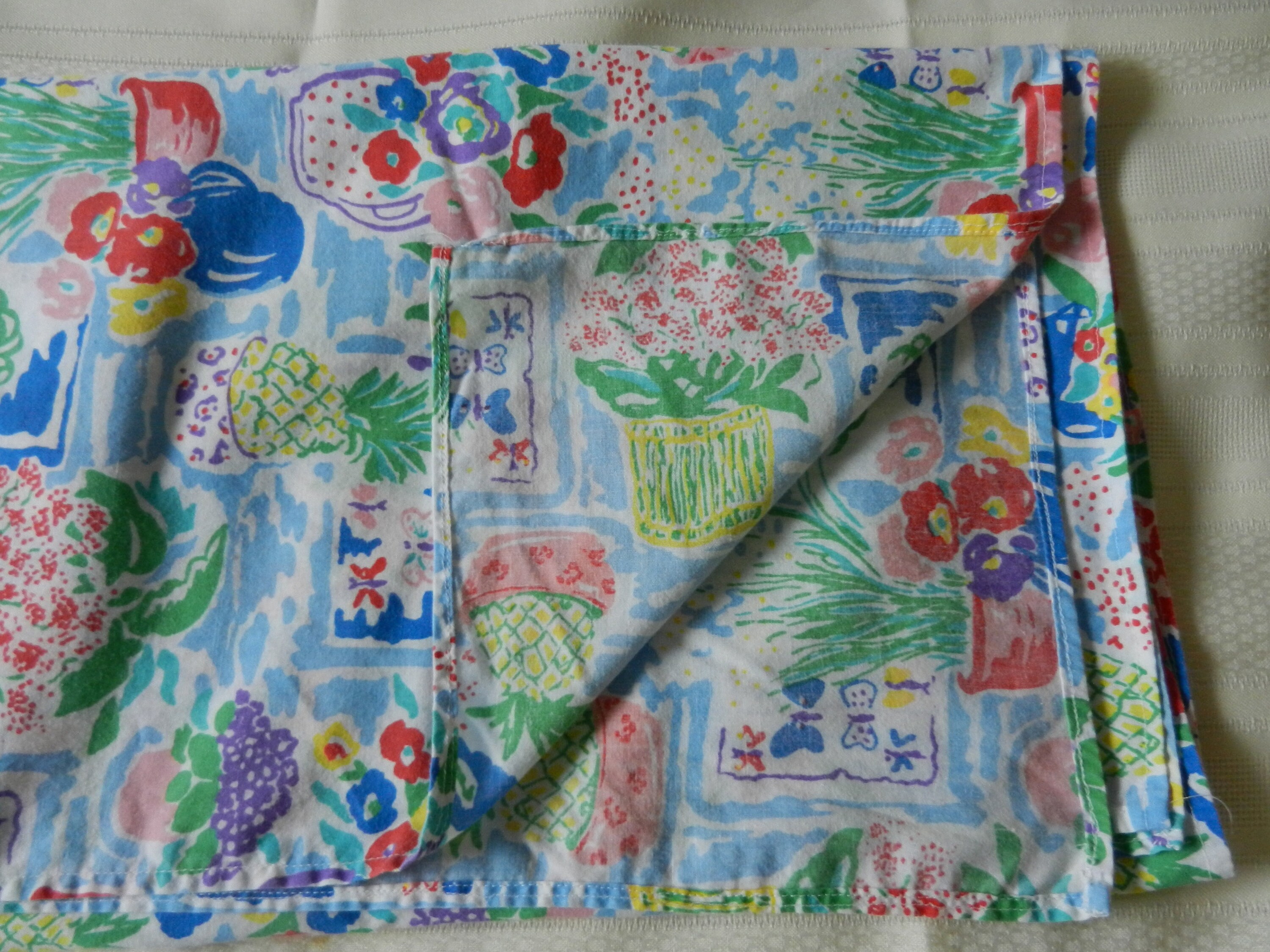 John Botz Rare Printed Tablecloth 43 in Square Cotton Blend Etsy