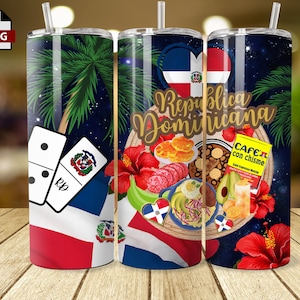 Food from the Dominican Republic Tumbler wrap/night / 20oz/ RD/ Dominicano Soy/ PNG /tumbler wrap/ skinny tumbler