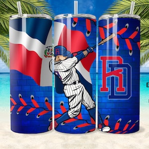 Involucro per bicchiere da baseball Repubblica Dominicana/ 20oz/ RD/ Soia Dominicana/ PNG/involucro per bicchiere/bicchiere magro