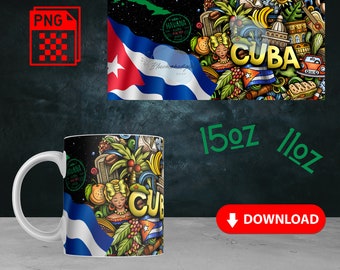 Cuba Png mug 15 Oz 11 Oz / Cuban flag / Havana Cuba / PNG / digital image