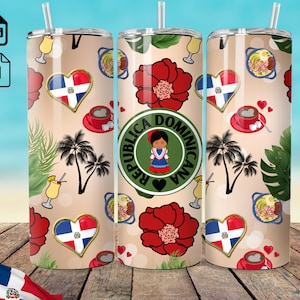 I Love Dominican Republic Tumbler/ 20oz/ RD/ Dominican Soy/ PNG /Playa/ Dominican Republic tumbler wrap