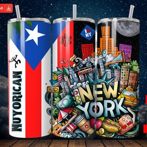 Nuyorican Tumbler/ 20oz/ PR/ Bluemomdigital / PNG /Orgullo Puerto Rico/ digitale Sublimation png/Boricua