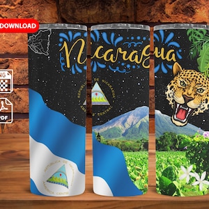 Nicaragua Tumbler/ 20oz/ Digital design / PNG /PDF/Nicaragua flag/ tumbler wrap/
