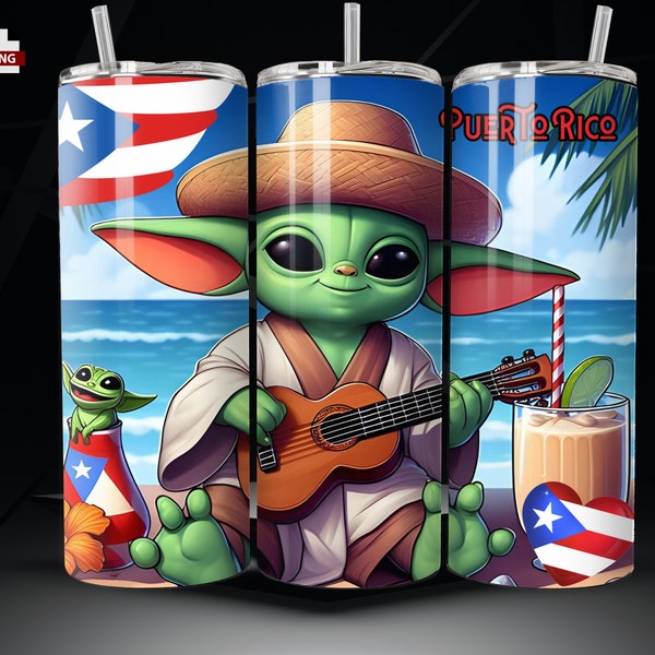 Alien con cuatro puertorriqueno  Tumbler wrap/ 20oz/ PR/ Bluemomdigital / PNG /Orgullo Puerto Rico/ sublimacion digita png/Boricua/rosita
