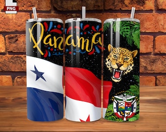 Panama tumbler wrap/ Panama png/ file/ Panama flag/ sublimation/ skinny tumbler/ 20 oz/Panamanian/ night