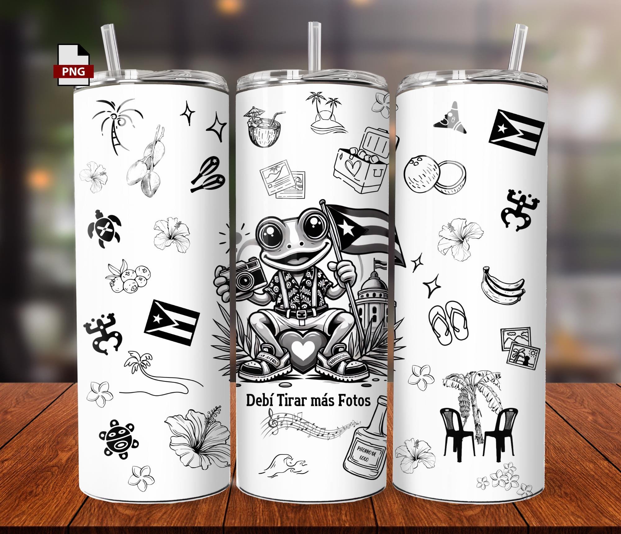 Typical Puerto Rican food Tumbler wrap/ 20oz/ PR/ Bluemomdigital / PNG /Puerto Rico Pride/ digital sublimation png/Boricua/cakes/coquito