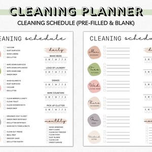 EDITABLE Cleaning Planner Printable Home Cleaning Checklist - Etsy