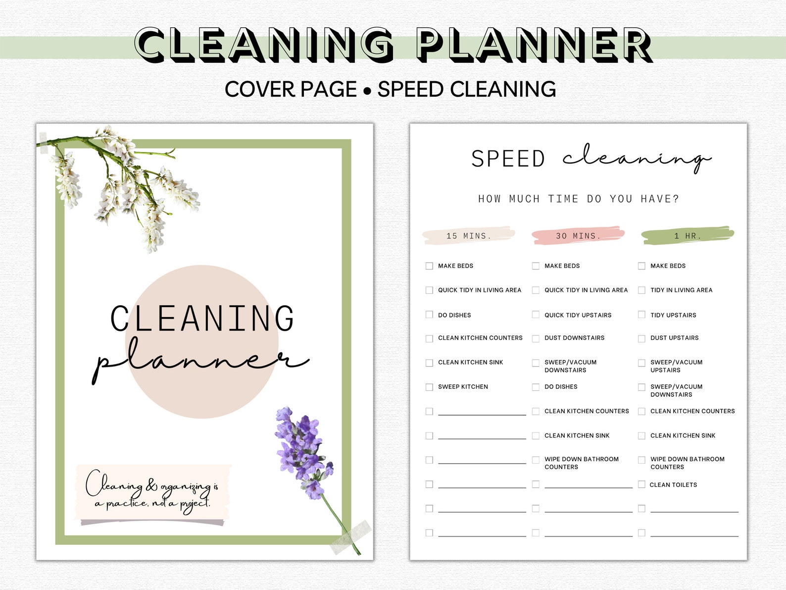 EDITABLE Cleaning Planner Printable Home Cleaning Checklist - Etsy