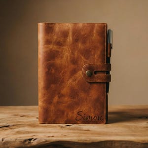 Personalized Leather Journal Cover - a5 Leather Notebook Cover - Personalized Journal - Custom Journal - Valentines day Gifts for Him Diary