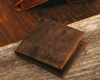 Personalized Leather Mens Wallet, Card holder, Custom wallet, Slim Wallet, Christmas Gift for Men,Dad/Anniversary/Birthday/Fathers Day Gifts