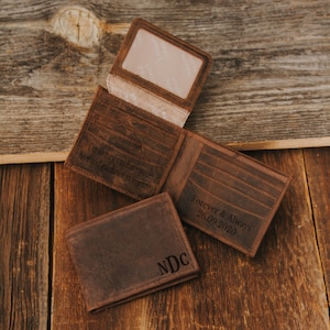 Cartera personalizada, cartera para hombre, cartera grabada, cartera para padrinos de boda, regalo para mi novio, cartera de cuero, cartera personalizada, regalo de cumpleaños para papá