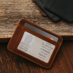 Porte-cartes de crédit en cuir, Portefeuille personnalisé minimaliste, Portefeuille fin personnalisé, Portefeuille en cuir pour homme, Portefeuille femme, Cadeaux de Noël pour homme