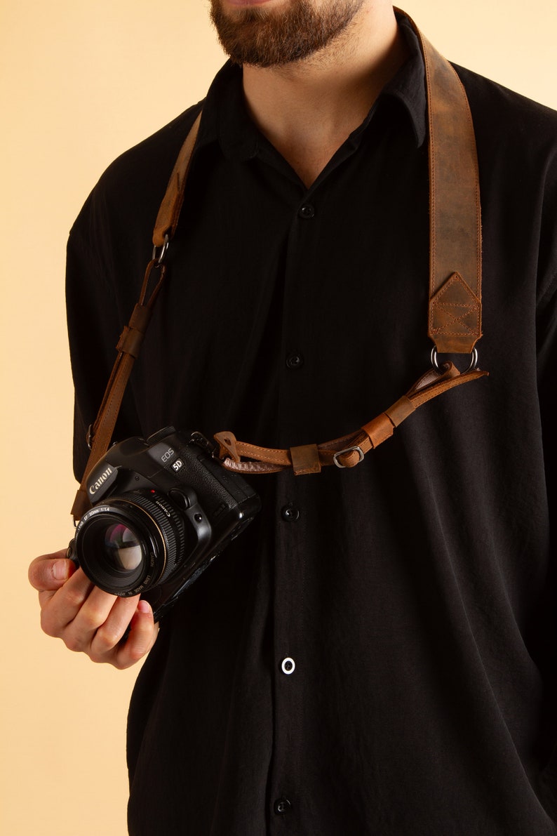 Personalized Leather Camera Strap, Custom Camera Strap, Gifts For Photographers DSLR Camera Accessories, Christmas Gifts for Him/Boyfriend Brown