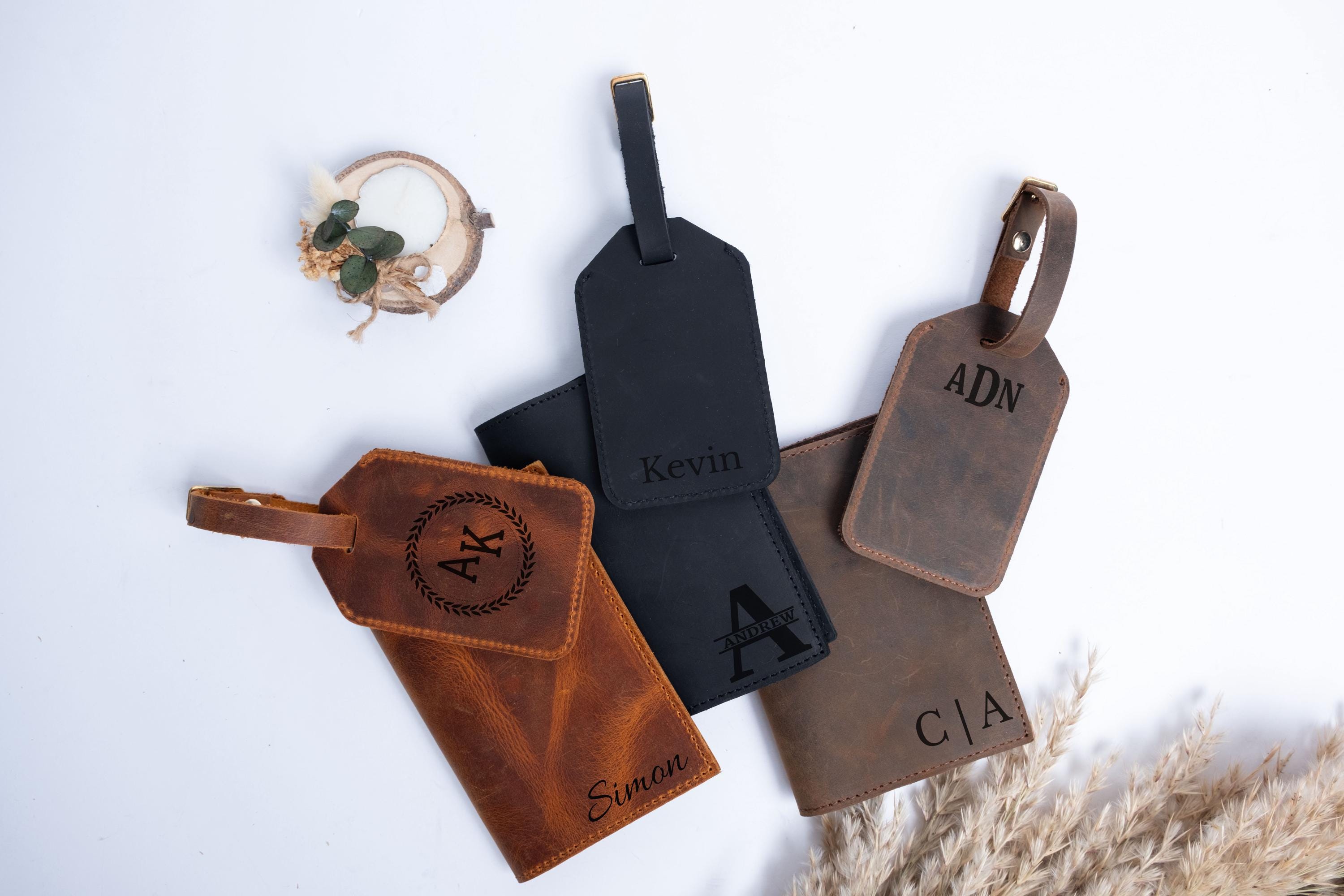 Leather Passport Holder Passport Cover Luggage Tag Passport Wallet Travel Wallet Passport Wallet Passport Case Birthday Gift Travel Gear