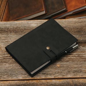 Personalisierte Leder Journal, Leder Custom Notebook Cover nachfüllbar, Notizblock/Tagebuch/Skizzenbuch, Gebet Journal, Männer/Frauen/Abschluss Geschenke Black