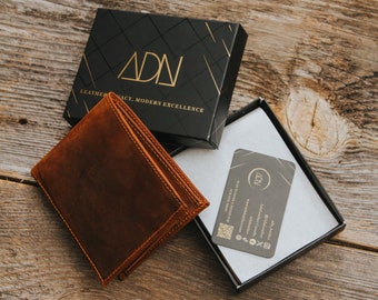 Cadeau de Noël pour lui, porte-cartes en cuir, cadeau pour petit ami, cadeau d'anniversaire pour papa, portefeuille personnalisé, portefeuille gravé, portefeuille pour homme