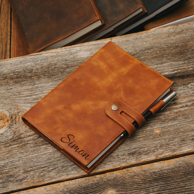 Personalized Leather Journal Cover - a5 Leather Notebook Cover - Personalized Journal - Christmas Gifts For Him - Personalized Gifts For Her Whiskey