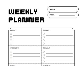 Simple Weekly Planner Download
