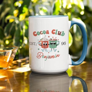 Personalized Cocoa Mug, Custom Christmas Cocoa Mug, Retro Cocoa Mug, Retro Christmas Coffee Mug, Retro Cocoa Mug with Personalized Name