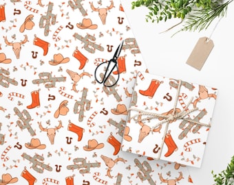 Western Christmas Wrapping paper, Cowboy Christmas Wrapping paper, Country Christmas Wrapping Paper, cactus Gift, Cowboy boot Gift Wrapping