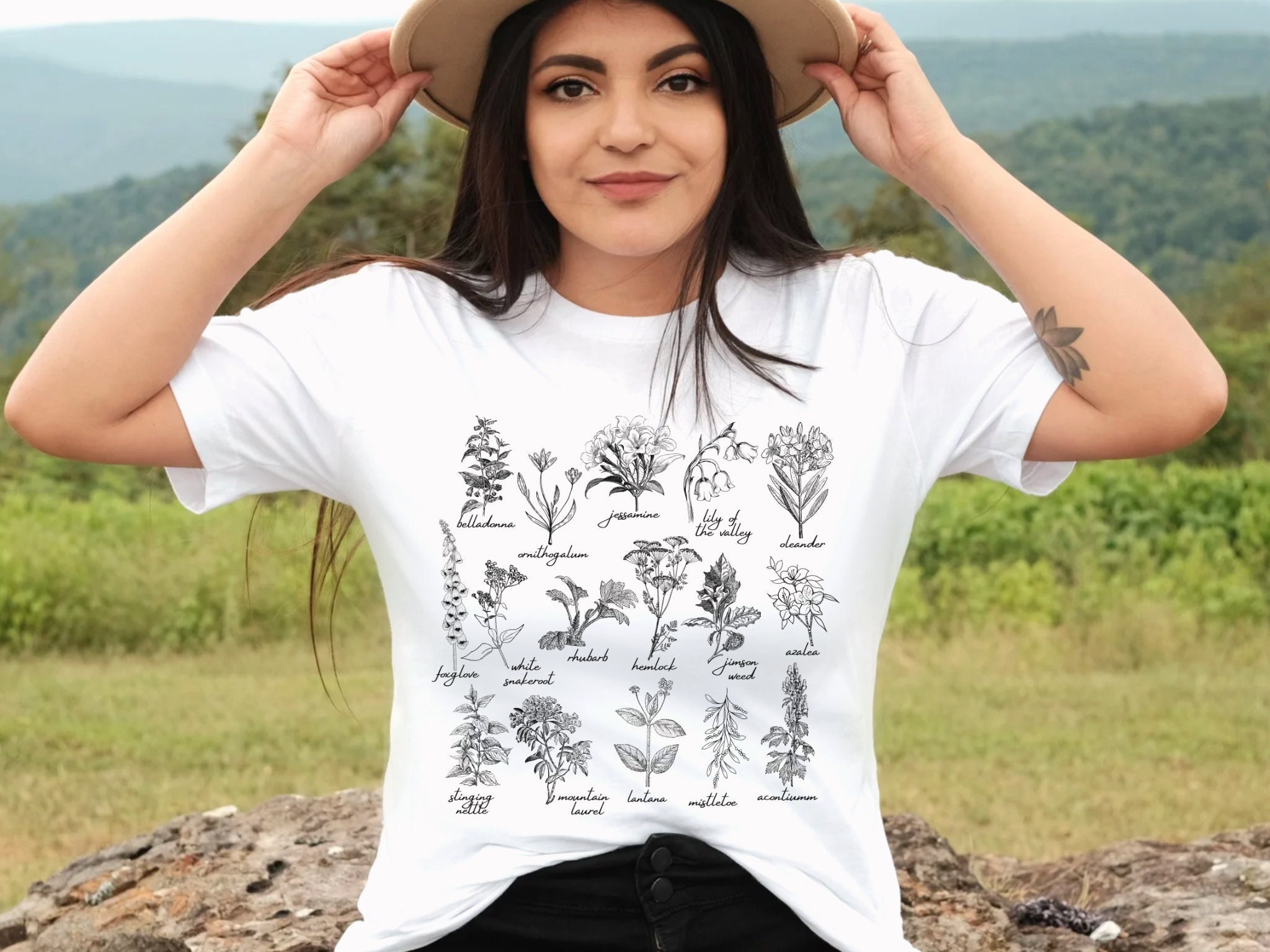 Botany Oversized TShirt Mandrake Herbal Tee Boho Witchy 