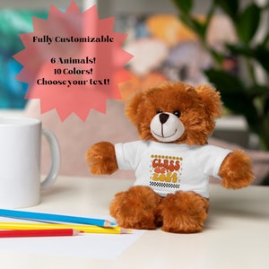 Custom Stuffed Animal, Teddy Bear, Personalized Gift, Class of 2024 Senior, School Mascot, Options: Panda, Sheep, Bunny, Lion, Jaguar